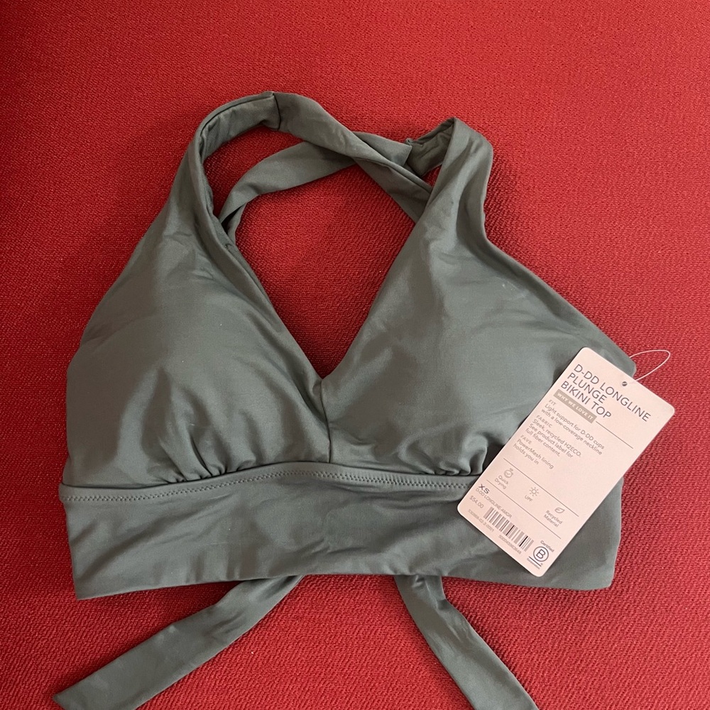 Athleta D-DD Longline Plunge Bikini Top, XS